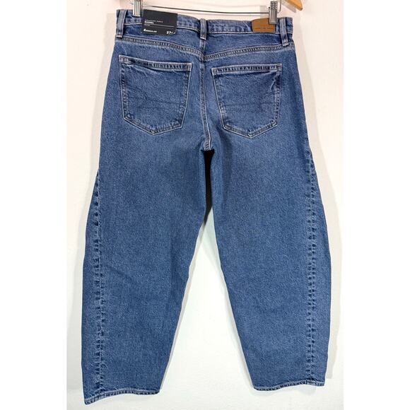 NWT American Eagle Stretch Barrel Jeans Mid-Rise Tinted Medium Sz 4 R - Picture 5 of 15
